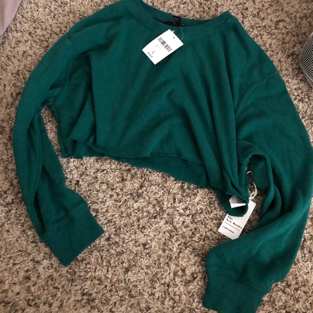 Green cropped sweater forever 21